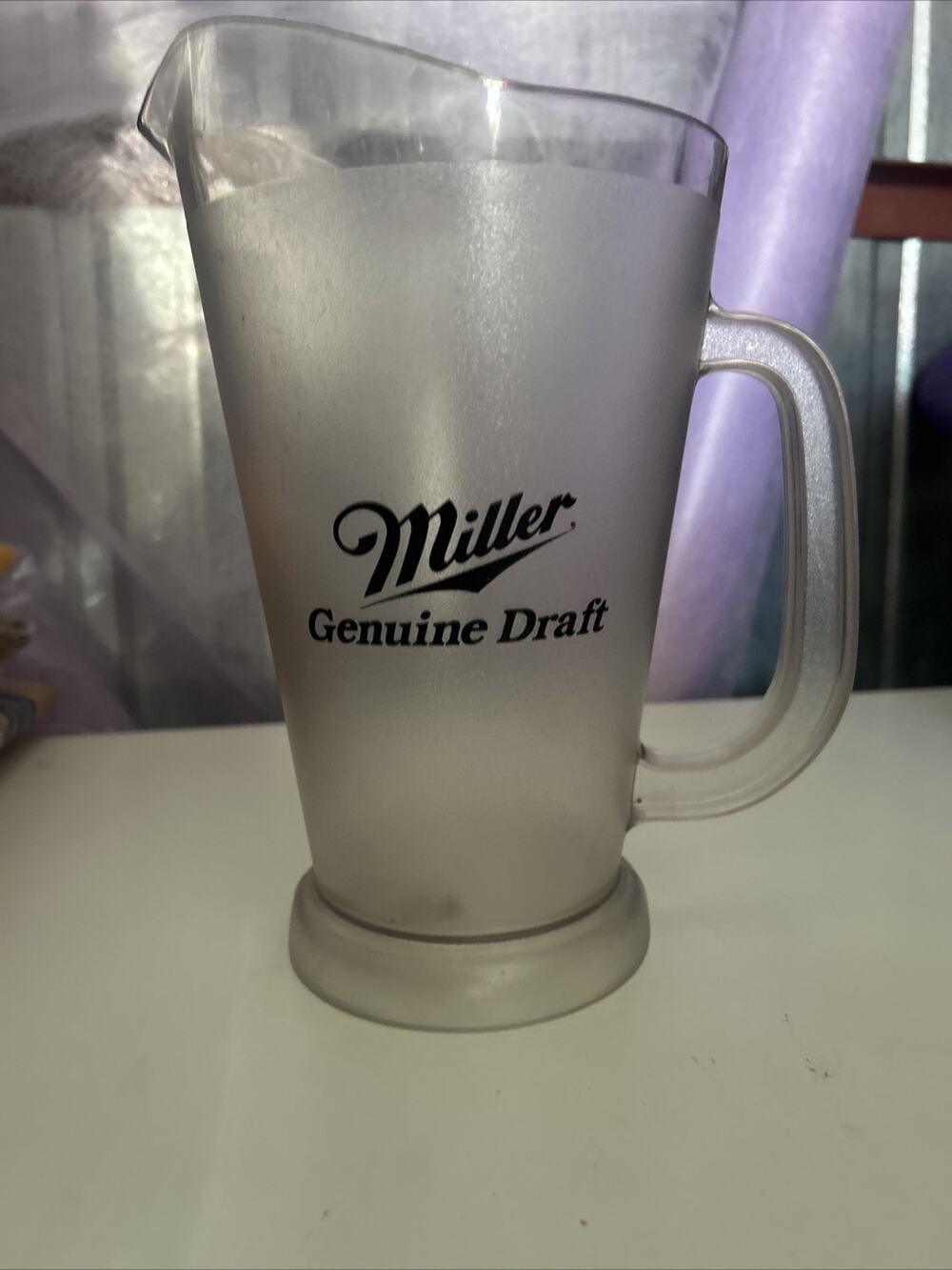 Miller Genuine Draft MGD Beer Polycarbonate Plastic Pitcher 9"H